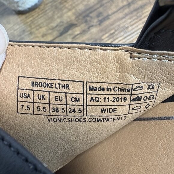 Vionic Brooke Leather Black Espadrille Wedge Sandals Slingback Women Size 7.5 - Picture 8 of 8